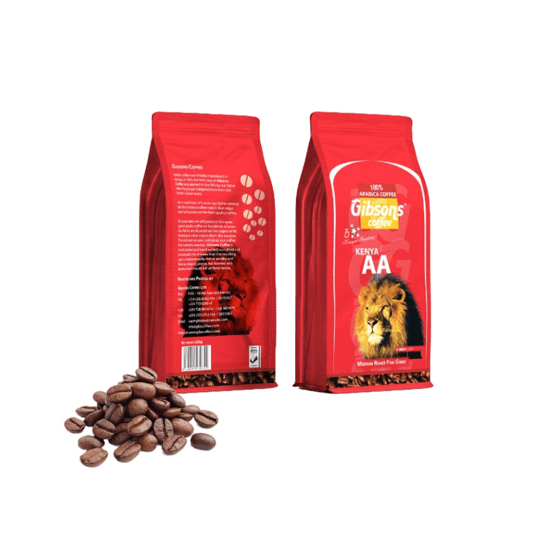 Gibsons Kenya AA Coffee Beans - Medium or Dark Roast 400g (Pack Of 5)