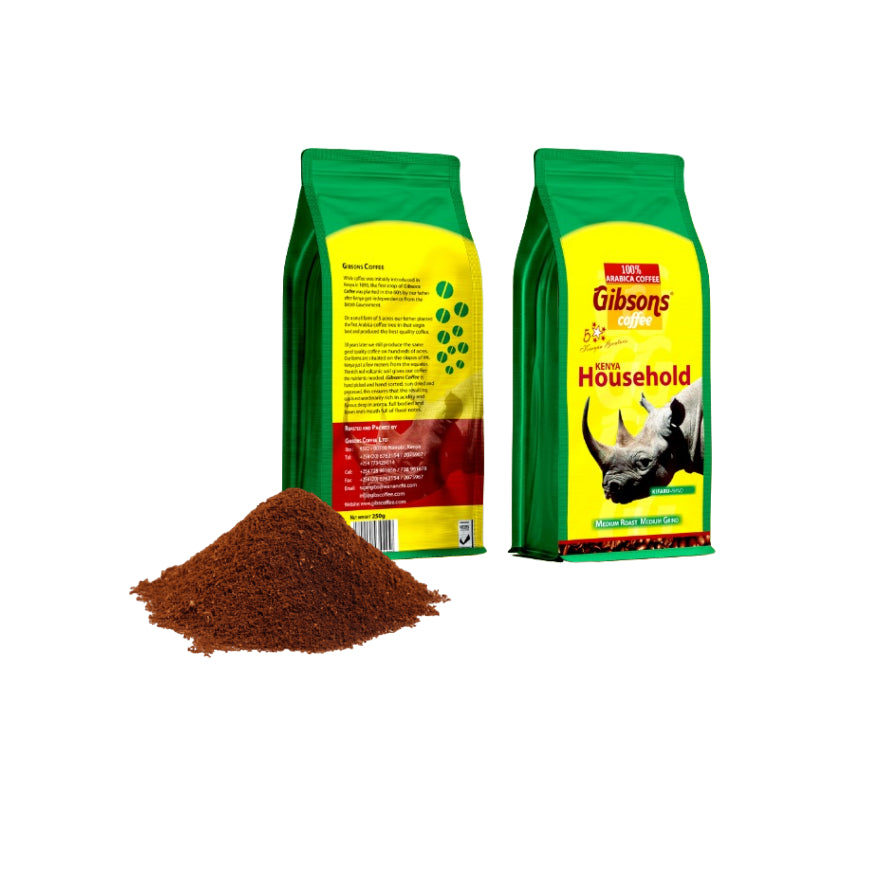 Gibsons Household Ground Coffee  - Medium or Dark Roast 400g (Pack Of 5)